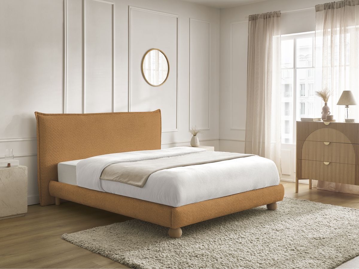 IMERI bed badstof met massieve latten