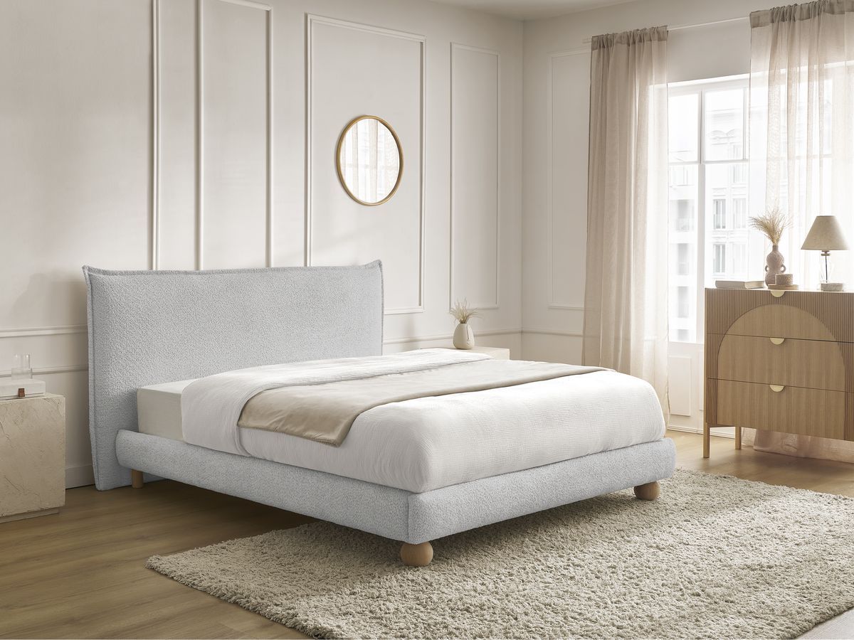 IMERI bed badstof met massieve latten