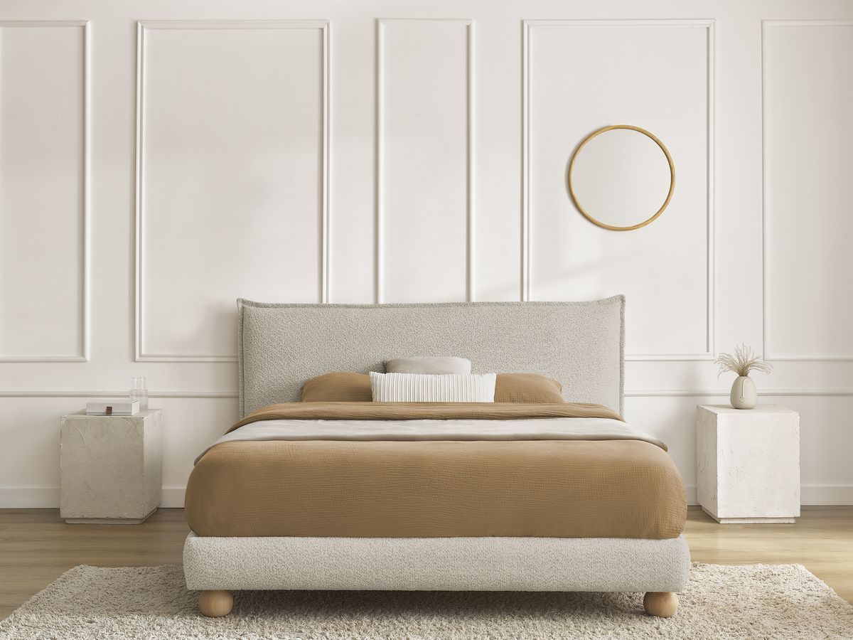 IMERI bed badstof met massieve latten