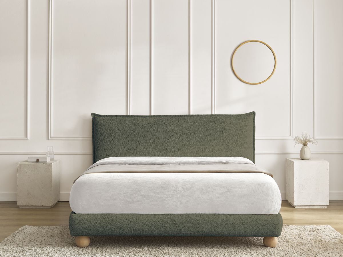 IMERI bed badstof met massieve latten