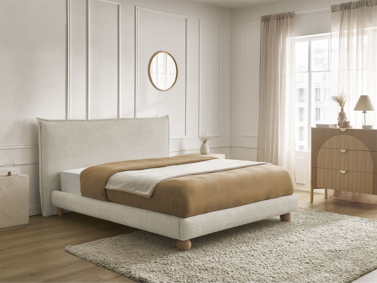 IMERI bed badstof met massieve latten