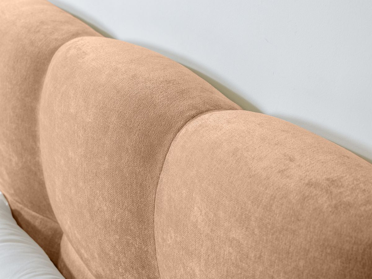 KUMO bed met massieve latten en poten van natuurlijk hout