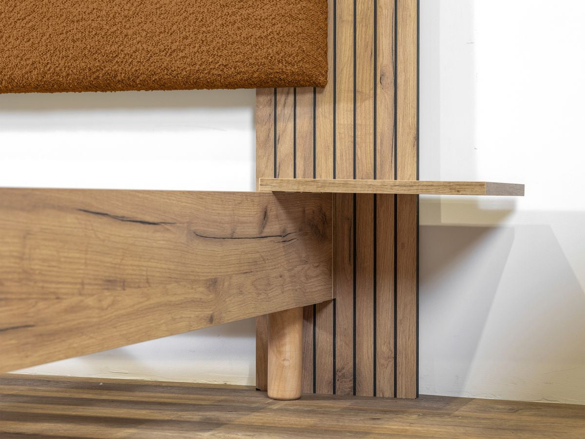 LIOR bed massief lattenbodem poten van natuurlijk hout