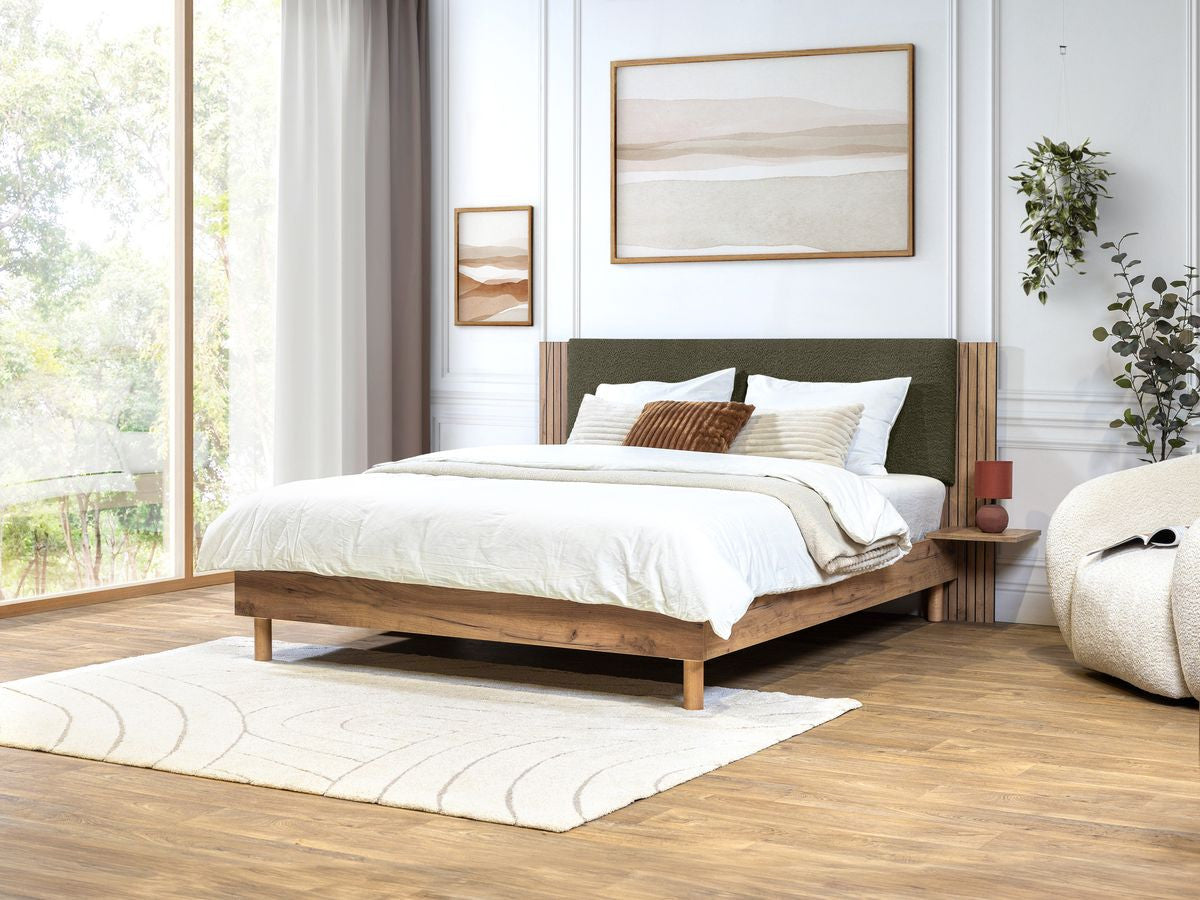LIOR bed massief lattenbodem poten van natuurlijk hout