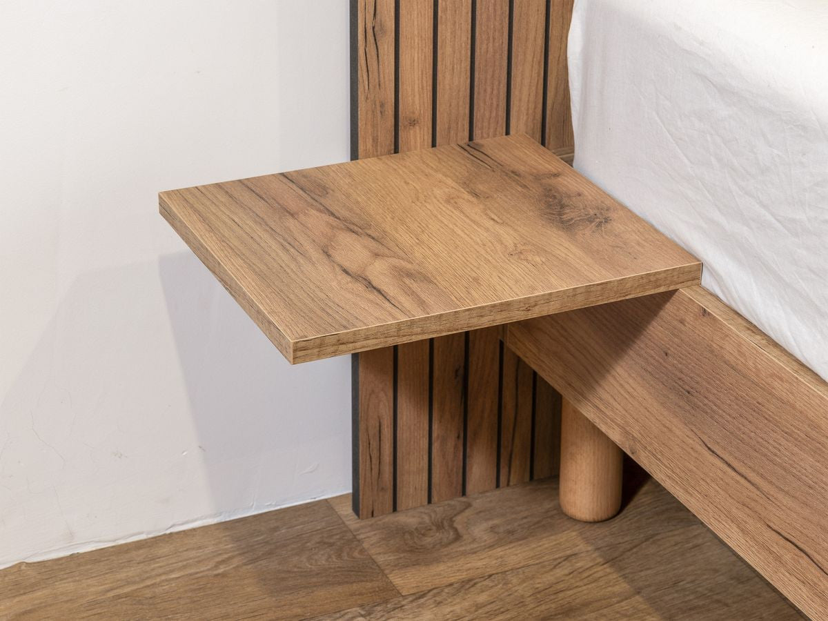 LIOR bed massief lattenbodem poten van natuurlijk hout