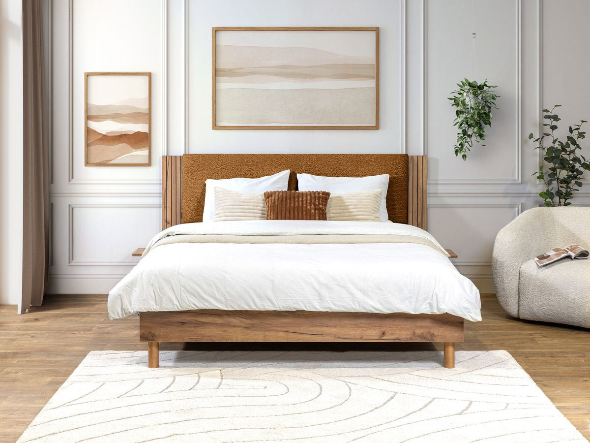 LIOR bed massief lattenbodem poten van natuurlijk hout