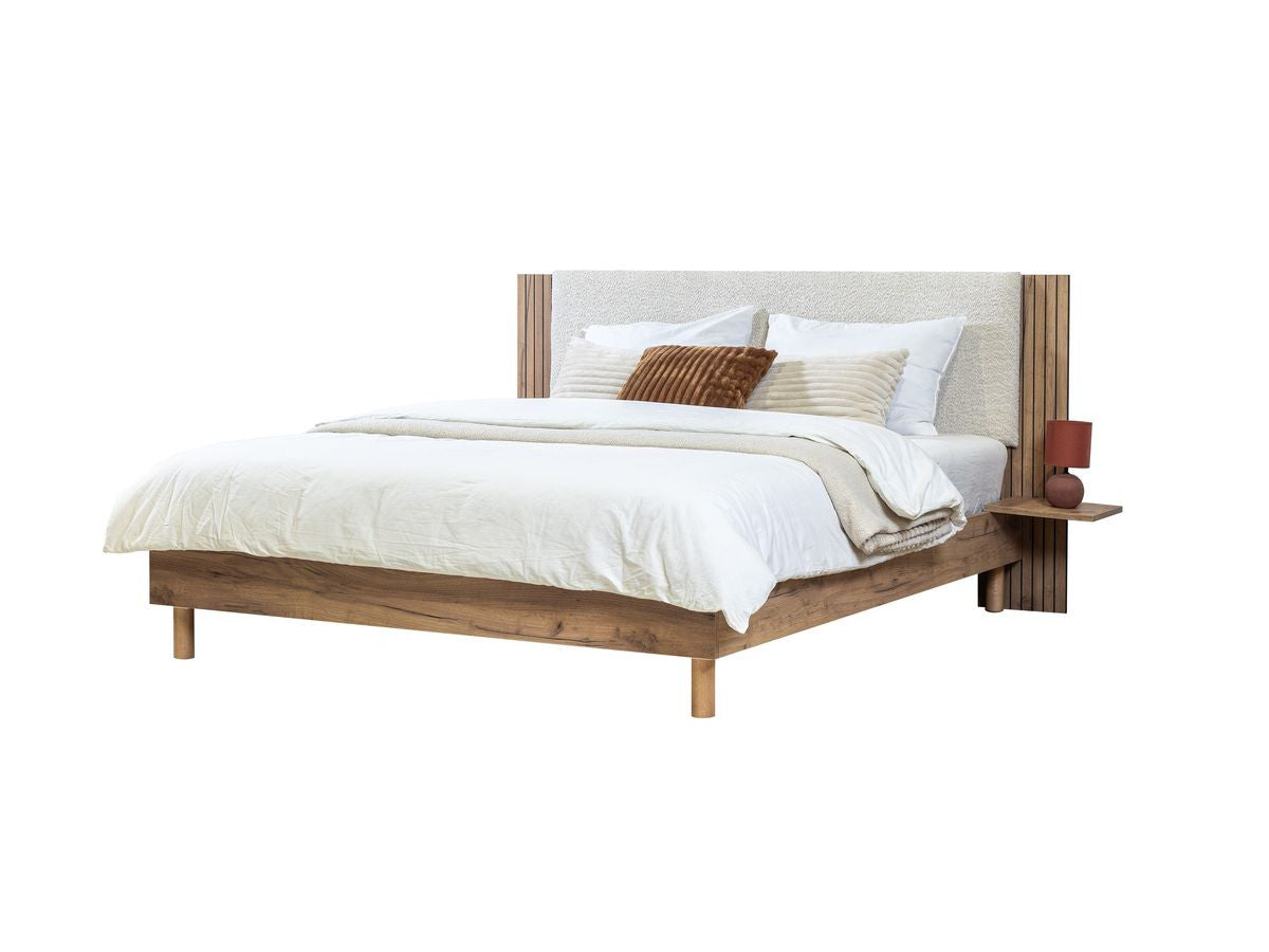 LIOR bed massief lattenbodem poten van natuurlijk hout