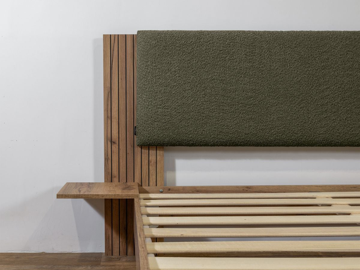 LIOR bed massief lattenbodem poten van natuurlijk hout