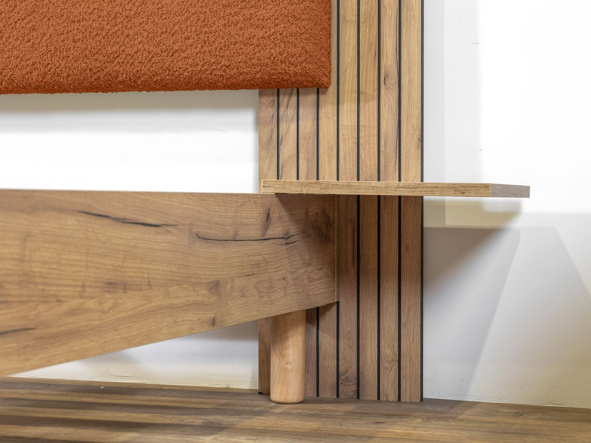 LIOR bed massief lattenbodem poten van natuurlijk hout