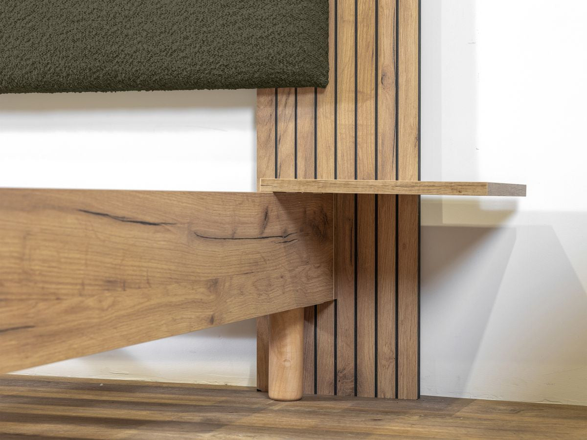 LIOR bed massief lattenbodem poten van natuurlijk hout