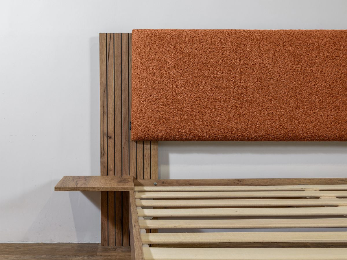 LIOR bed massief lattenbodem poten van natuurlijk hout