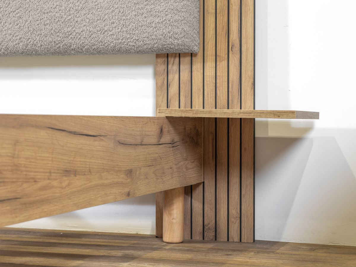 LIOR bed massief lattenbodem poten van natuurlijk hout