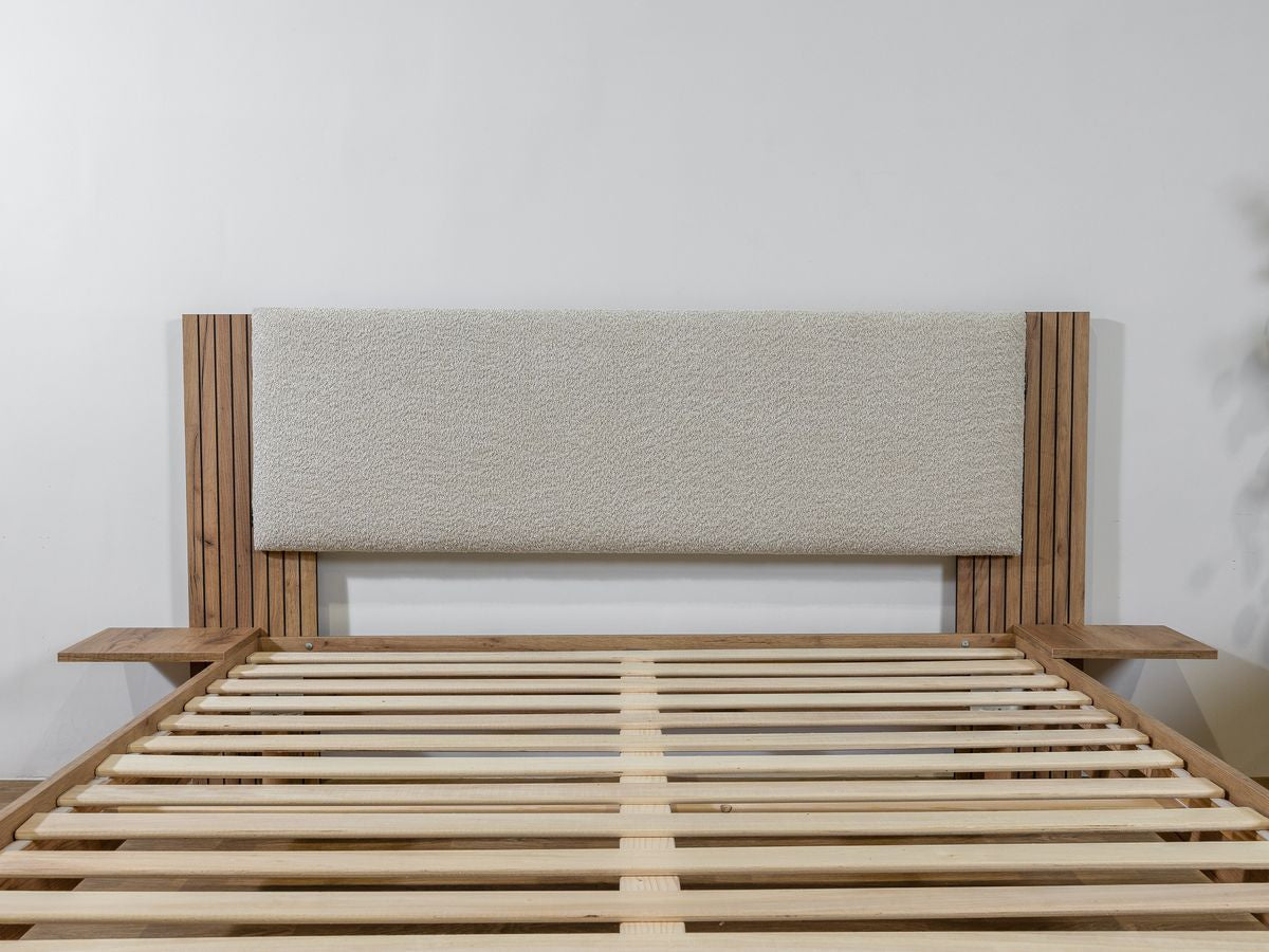 LIOR bed massief lattenbodem poten van natuurlijk hout