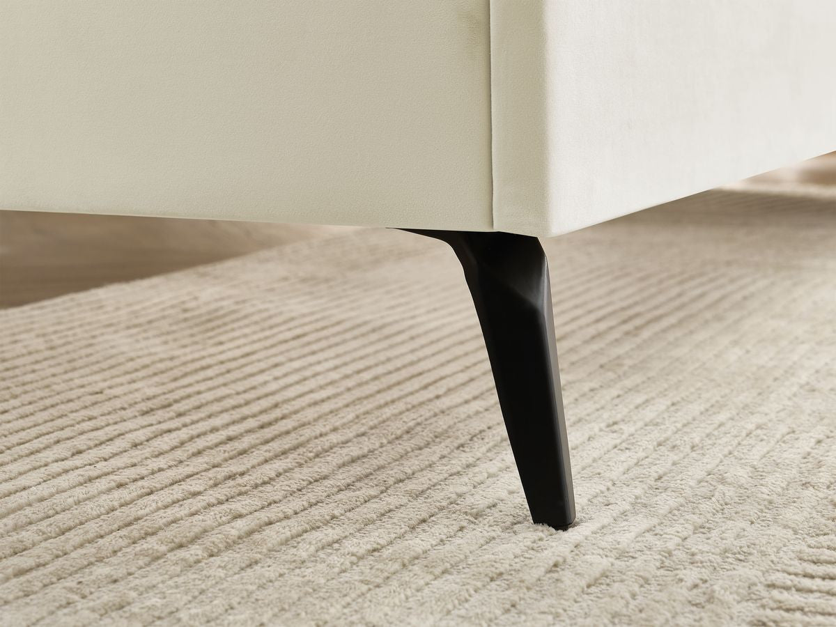 PRUNE bed met massieve latten fluwelen stof