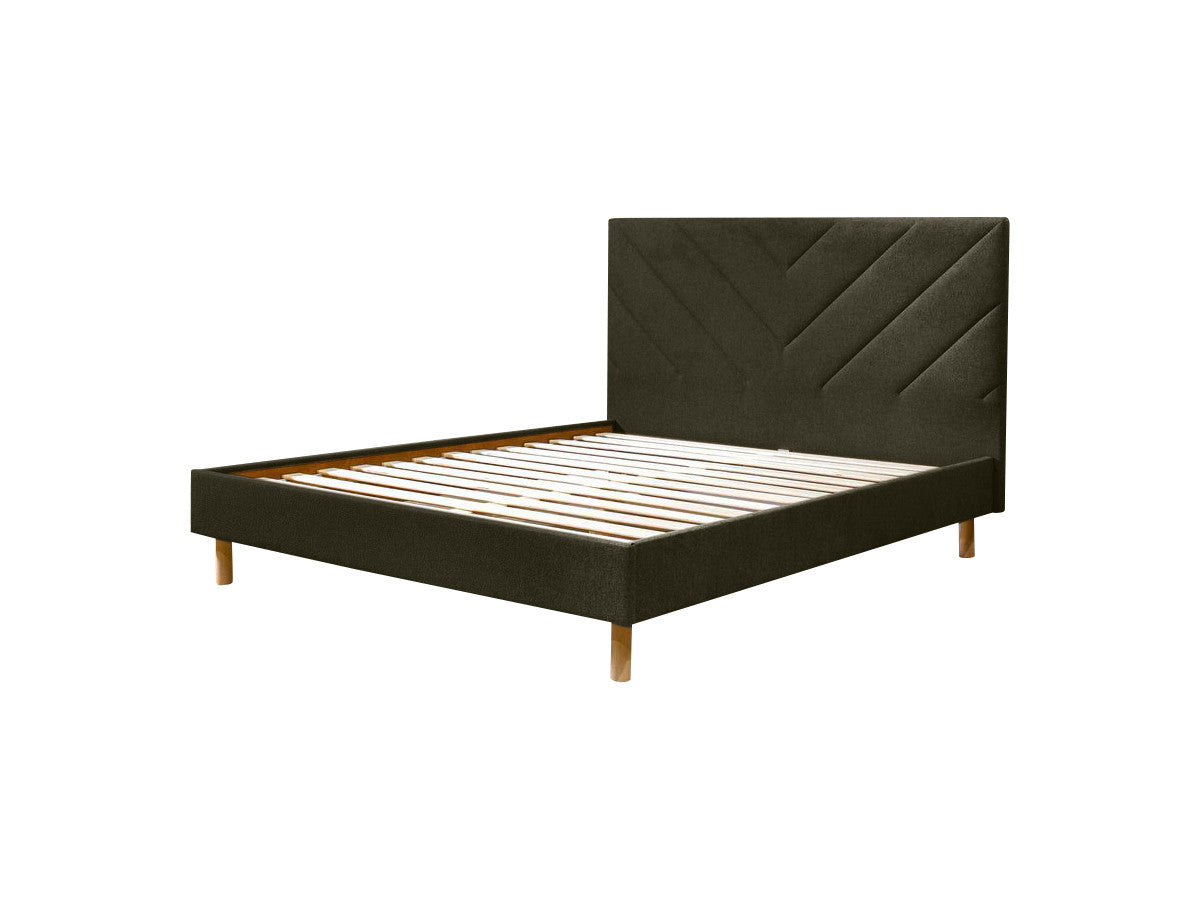 ROMAANS bed met massieve latten en gestructureerde stof