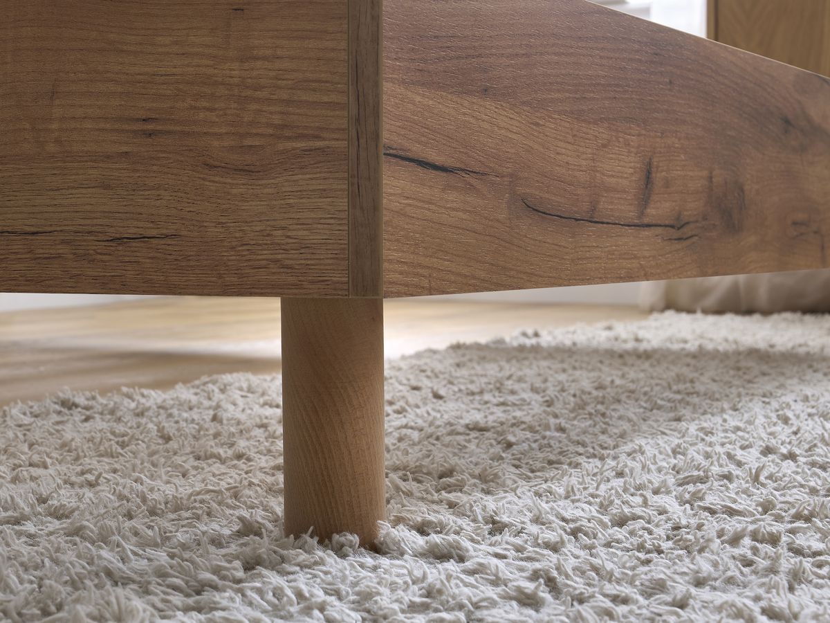 Licht TIMO bed van licht hout met massieve latten
