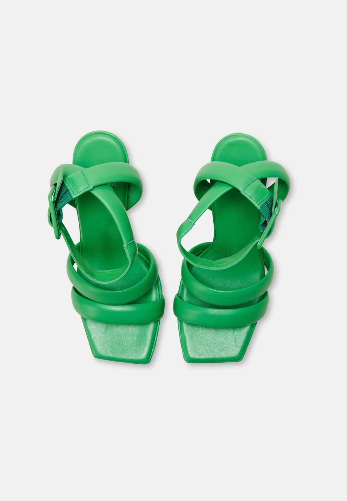 Mangará Uvaia Leren Sandalen met Hakken - Elegante 8 cm Hak - Groen