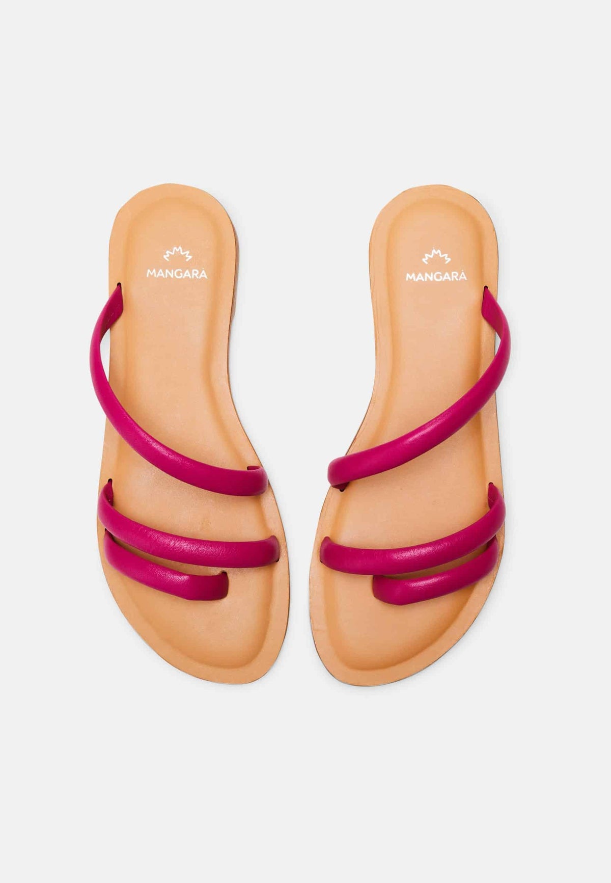 Mangará Cocao Leren Pantoffels - Roze