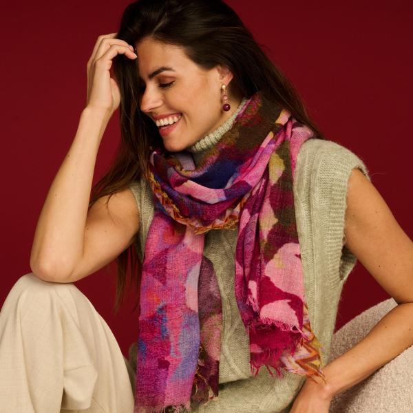 Sjaal - Lcscarves189 Multi Fuchsia