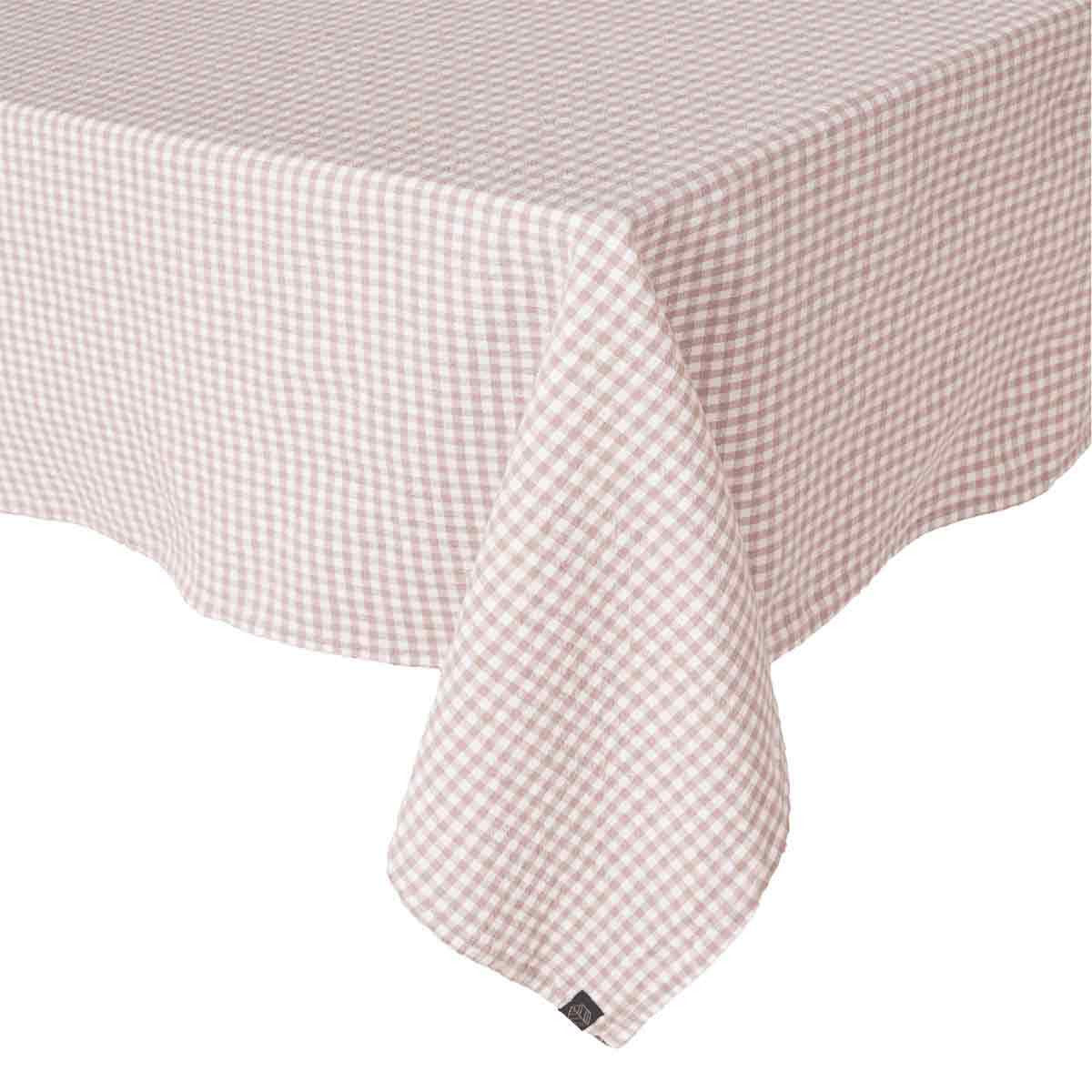 Nappe De Table Piana Ii À Petits Carreaux En Lin Lavé Et Coton - Petale