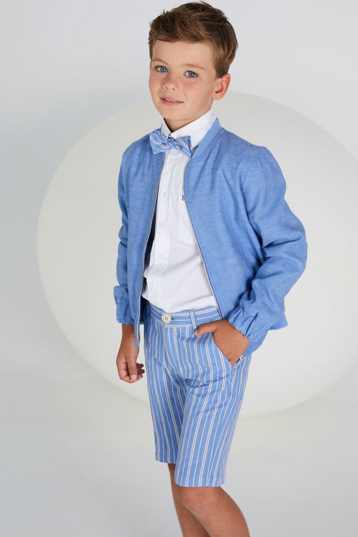 Bermuda Pierre - Light Blue/White Stripes