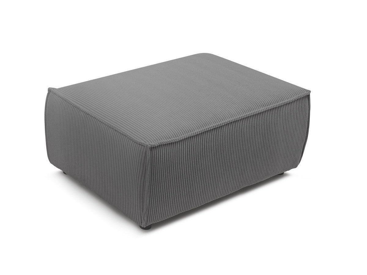 Compacte poef NIHAD ribfluweel