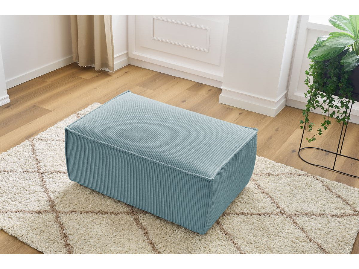 Compacte poef NIHAD ribfluweel