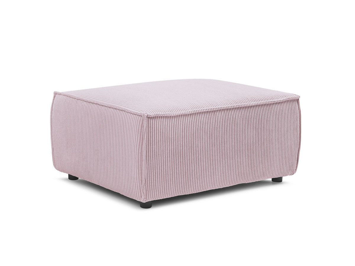 Compacte poef NIHAD ribfluweel
