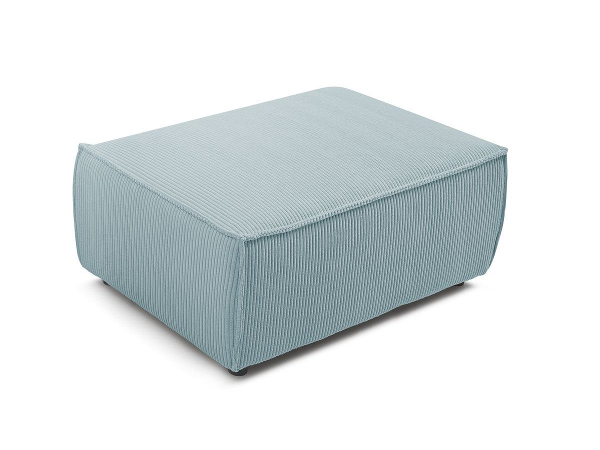 Compacte poef NIHAD ribfluweel