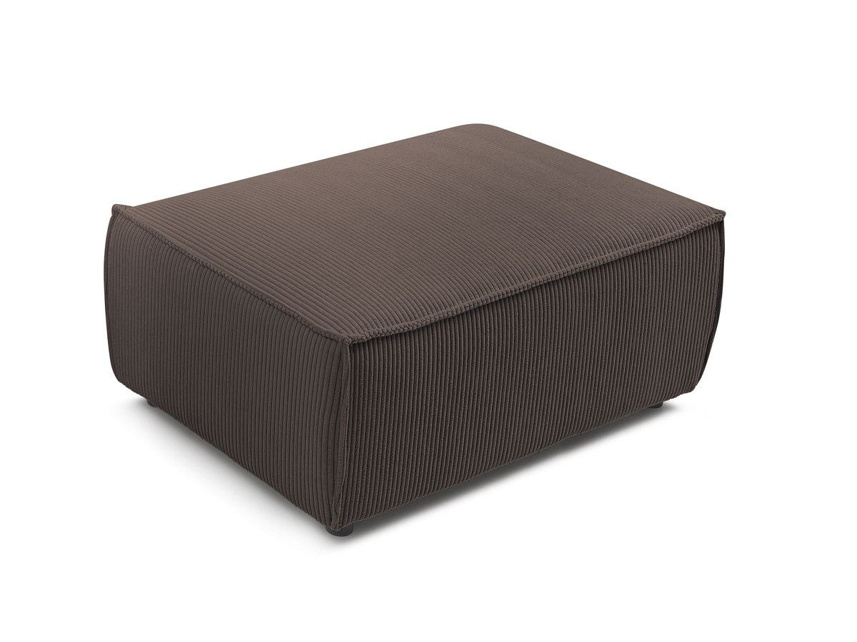 Compacte poef NIHAD ribfluweel