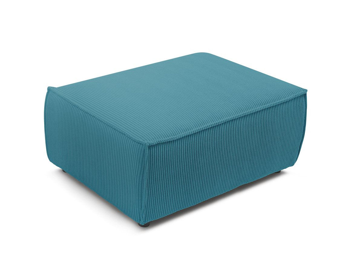 Compacte poef NIHAD ribfluweel