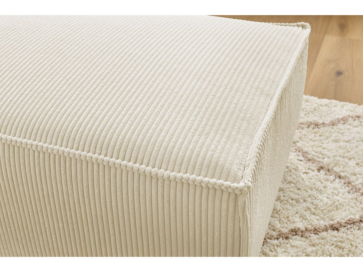 Compacte poef NIHAD ribfluweel