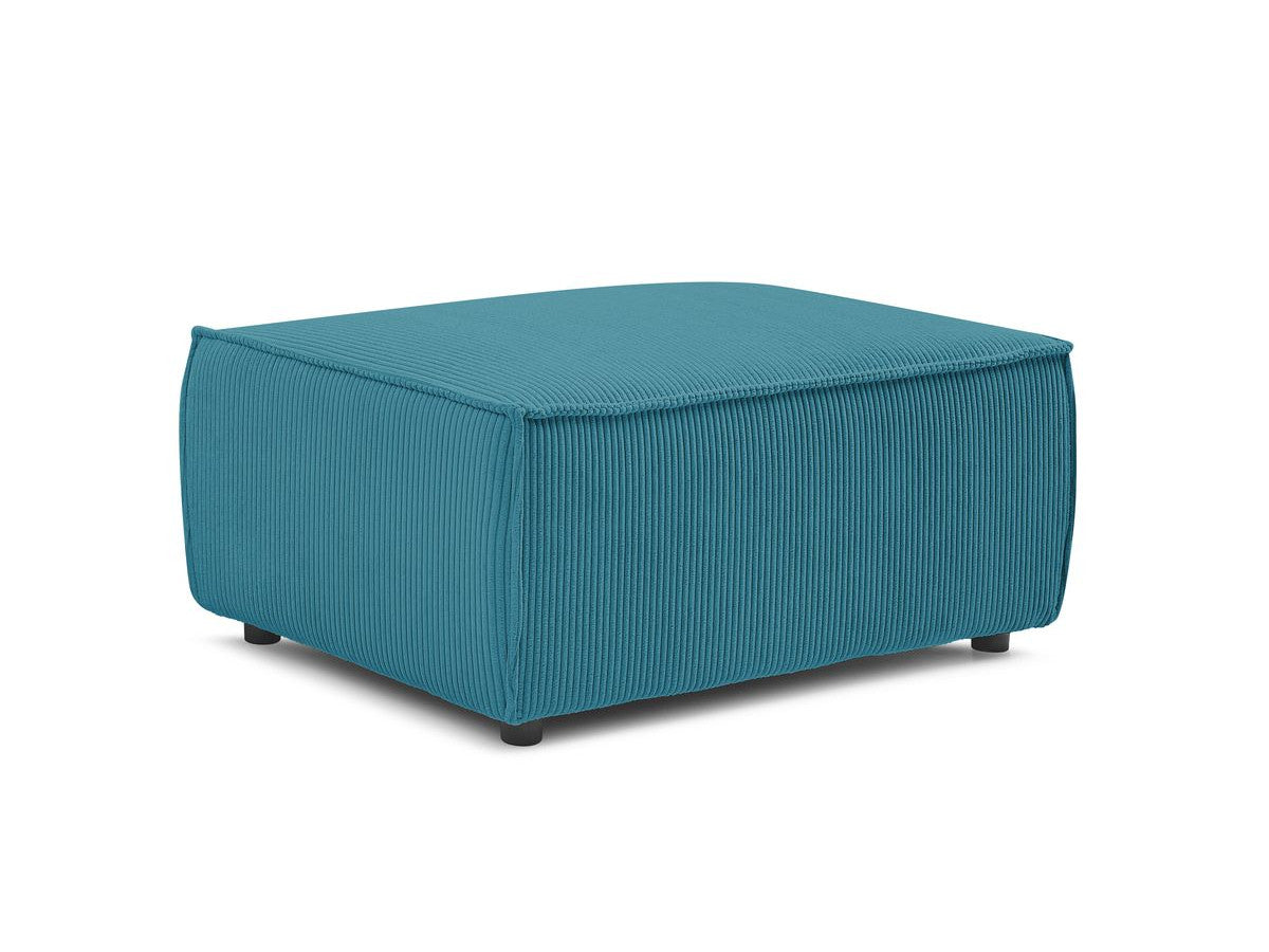 Compacte poef NIHAD ribfluweel
