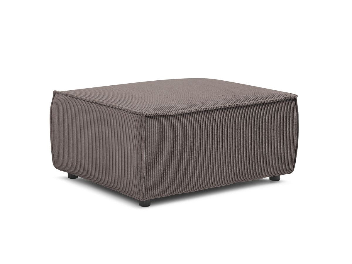 Compacte poef NIHAD ribfluweel