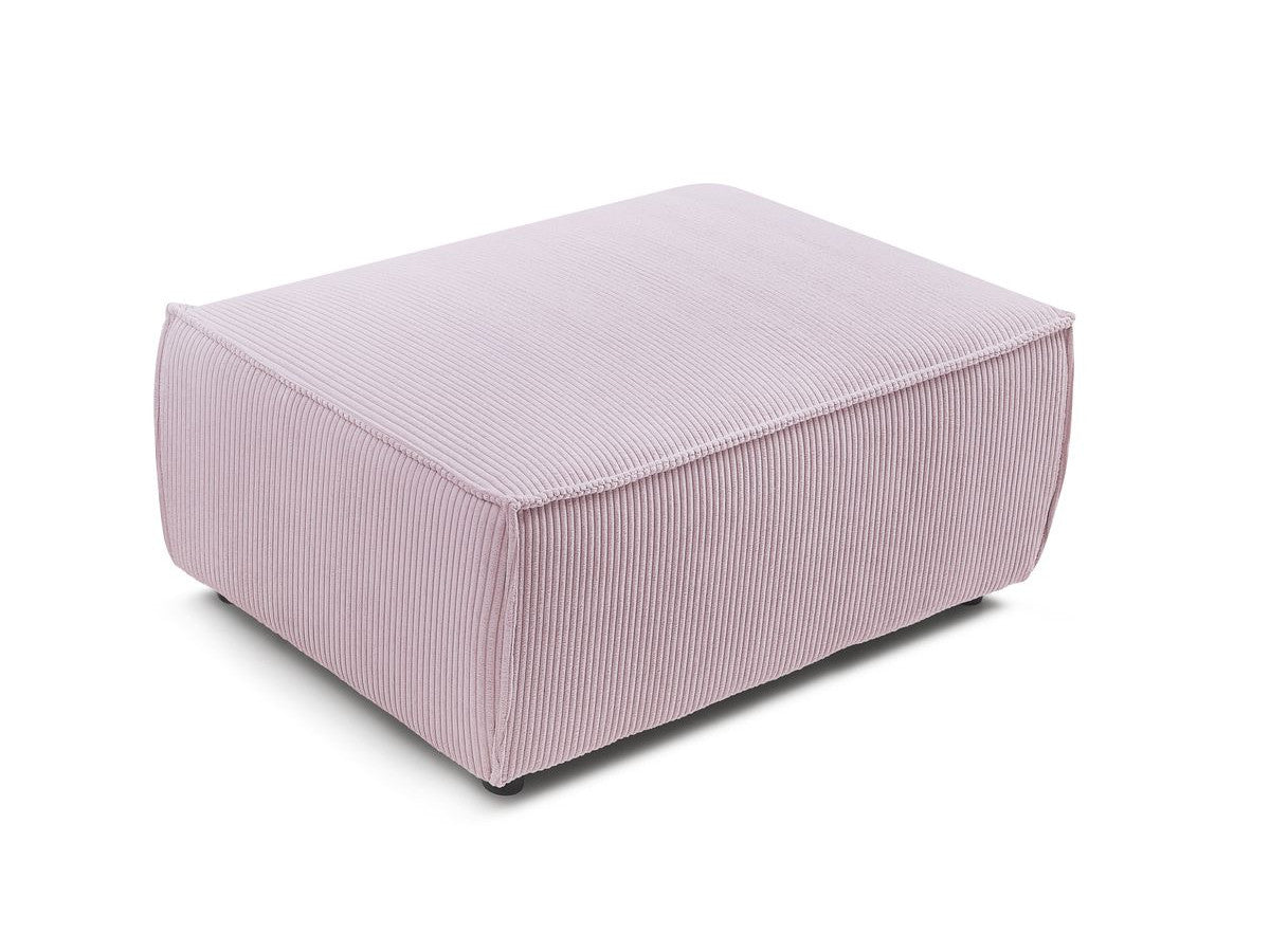 Compacte poef NIHAD ribfluweel