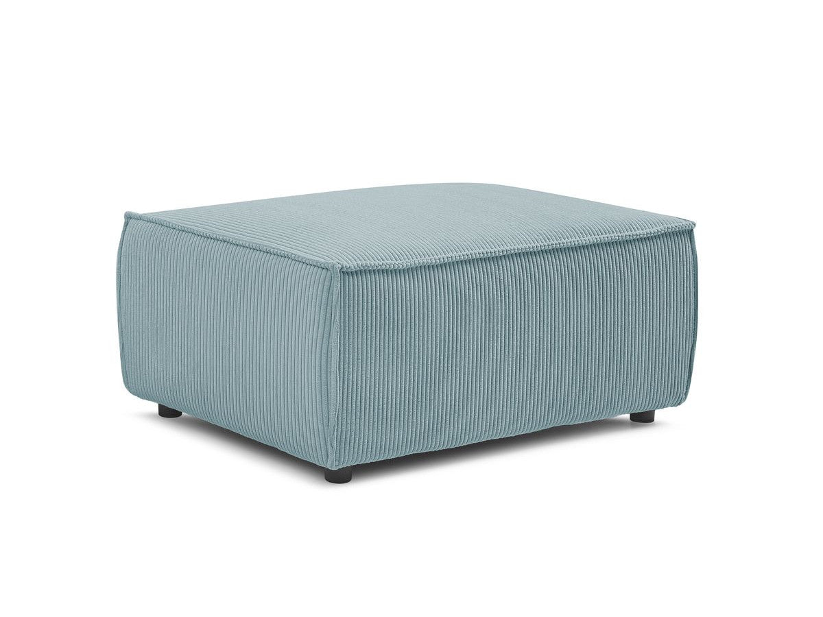 Compacte poef NIHAD ribfluweel