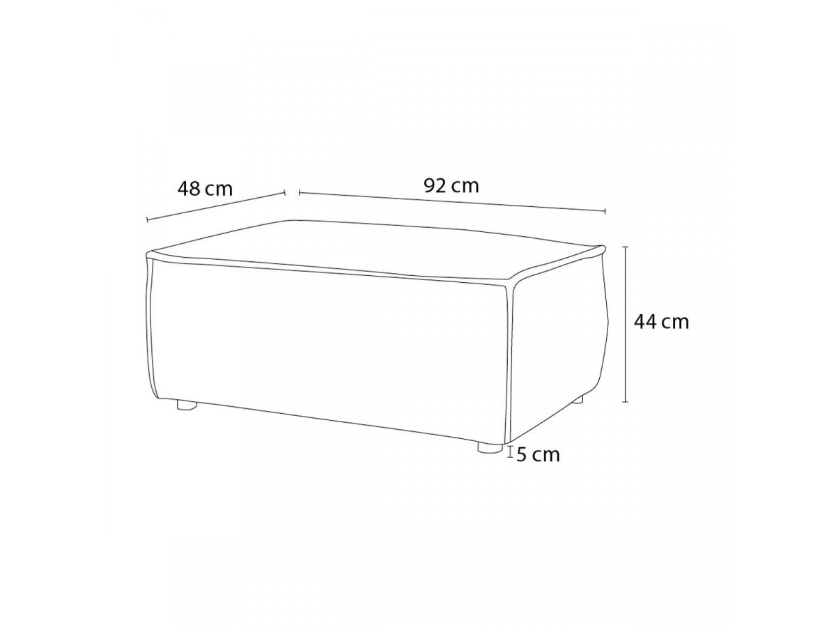 Compacte poef NIHAD ribfluweel