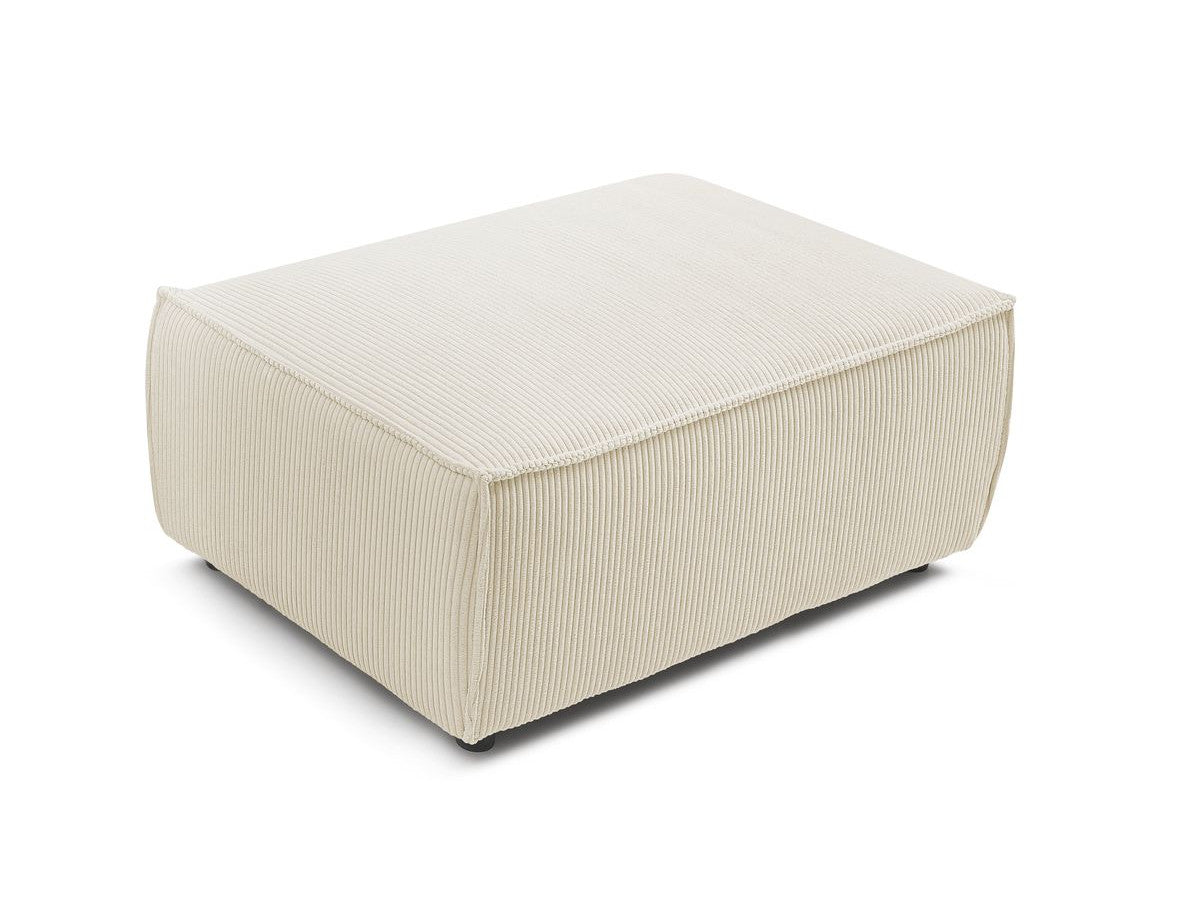 Compacte poef NIHAD ribfluweel