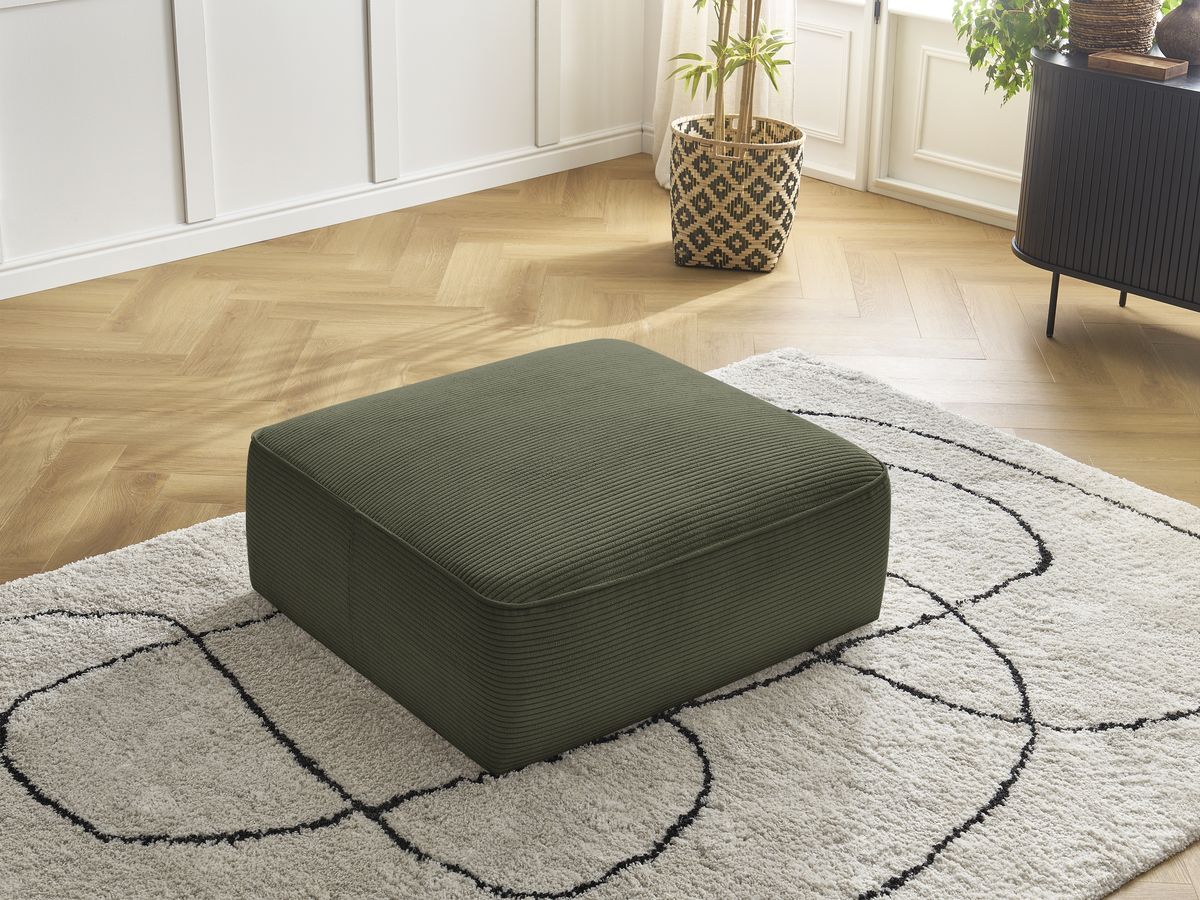 Pouf LEOPOLD velours côtelé