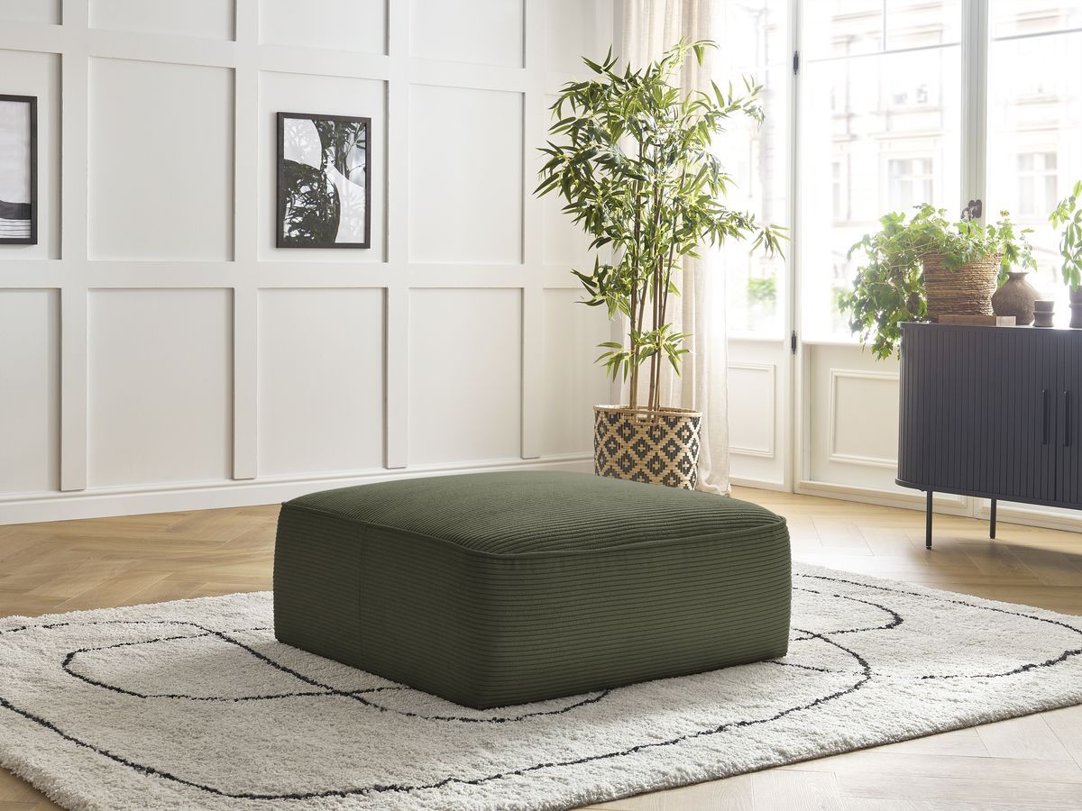 Pouf LEOPOLD velours côtelé