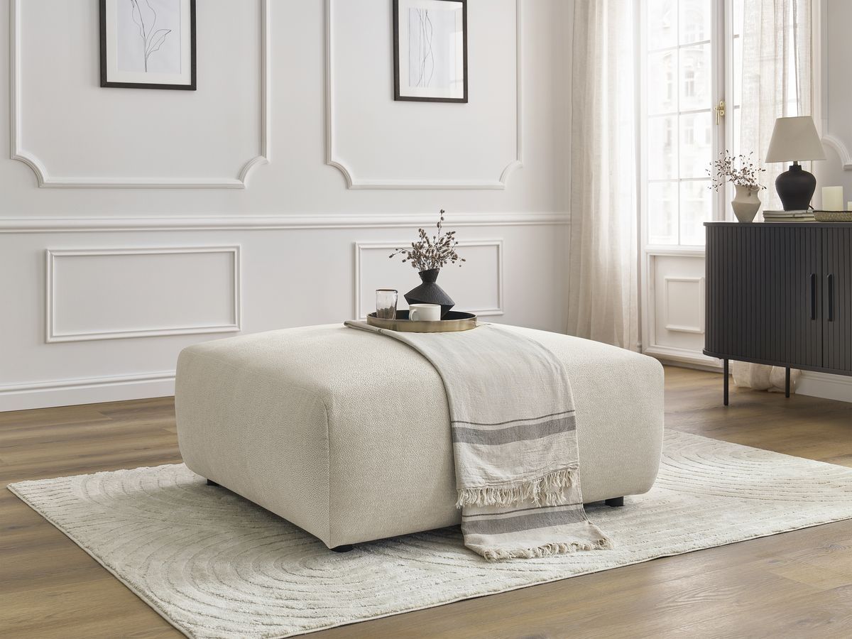 Pouf LUCIEN tissu lisse