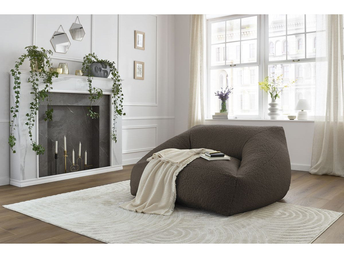 Pouf ultra moelleux LILIBET tissu bouclette