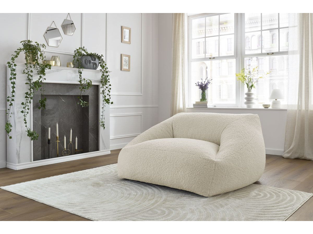 Pouf ultra moelleux LILIBET tissu bouclette