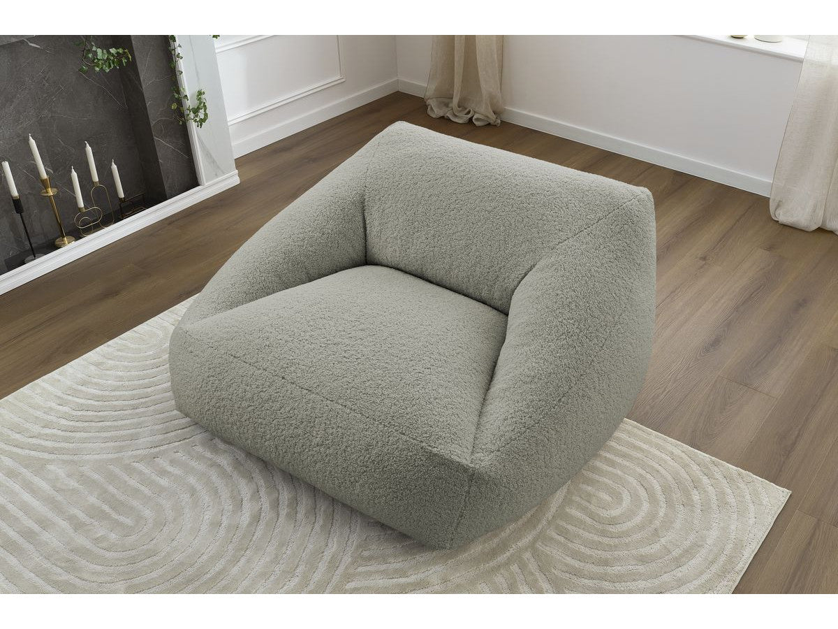 Pouf ultra moelleux LILIBET tissu bouclette