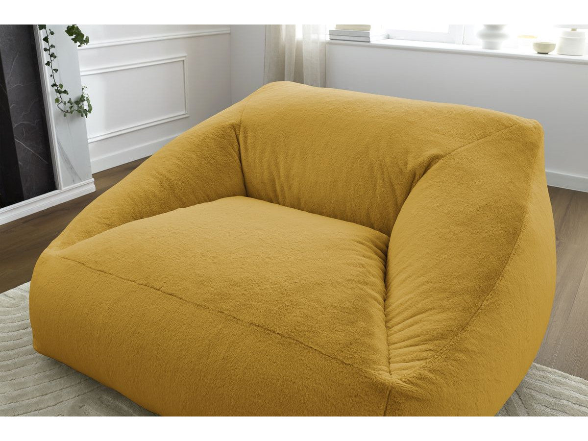 Pouf ultra moelleux LILIBET tissu imitation fourrure