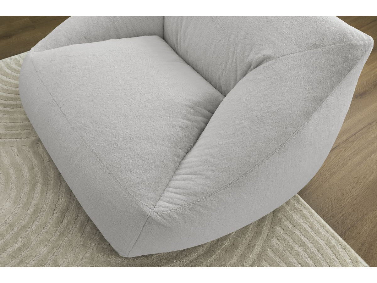 Pouf ultra moelleux LILIBET tissu imitation fourrure