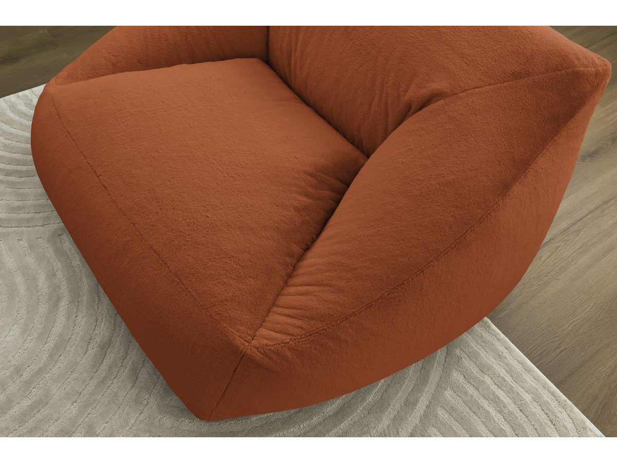Pouf ultra moelleux LILIBET tissu imitation fourrure