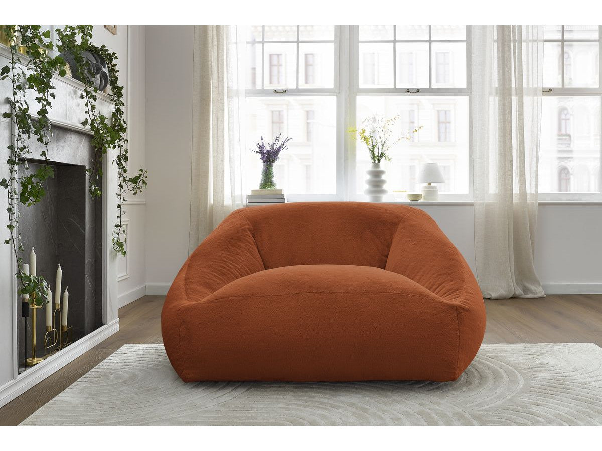 Pouf ultra moelleux LILIBET tissu imitation fourrure