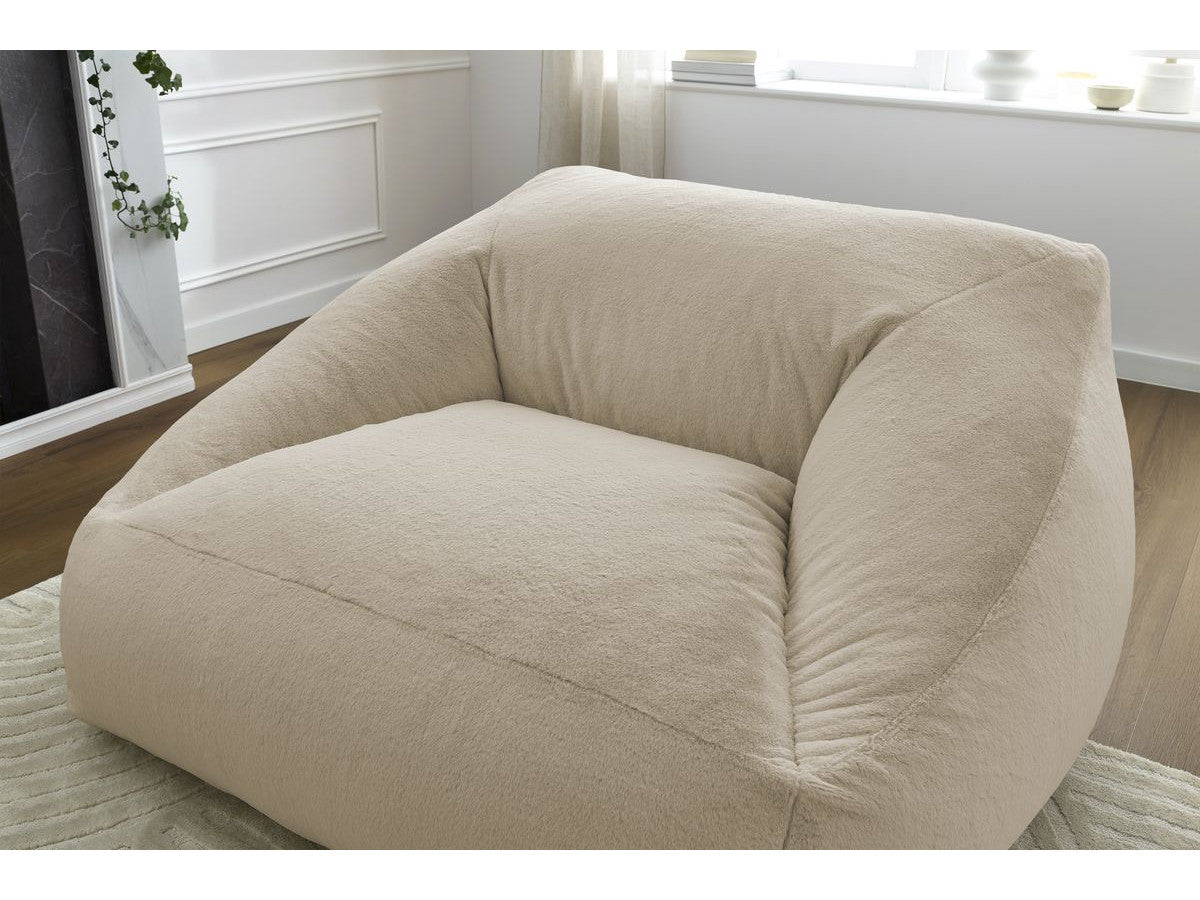 Pouf ultra moelleux LILIBET tissu imitation fourrure