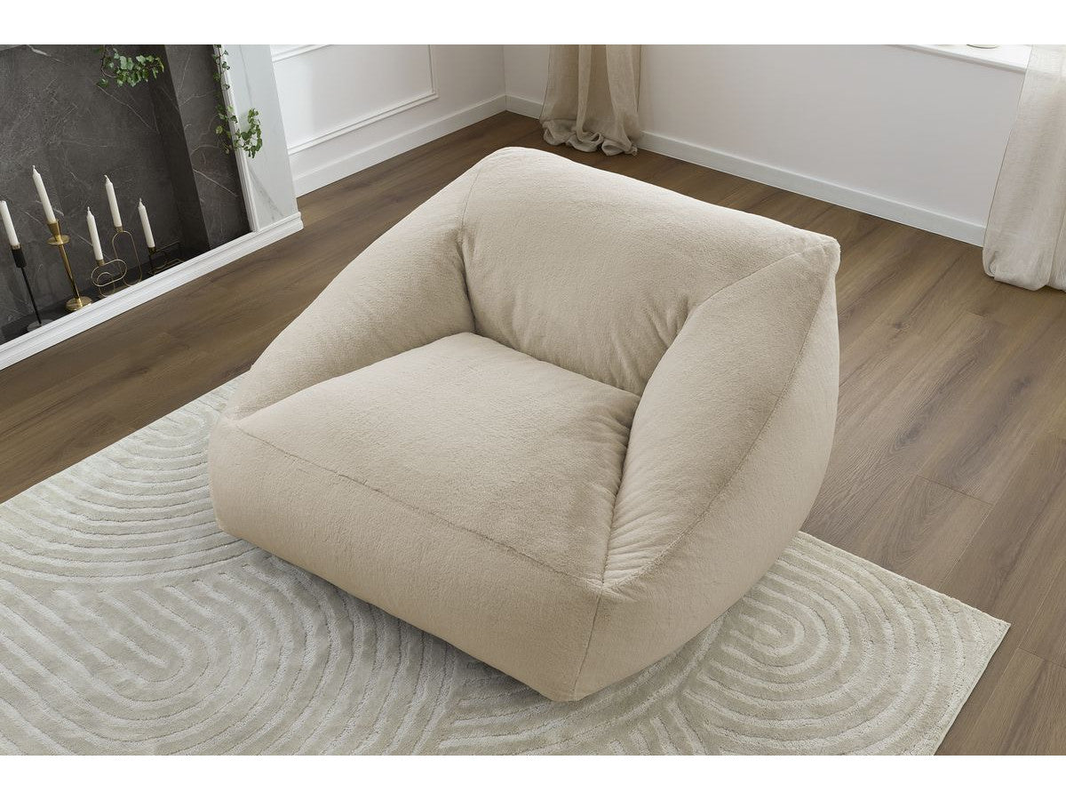 Pouf ultra moelleux LILIBET tissu imitation fourrure